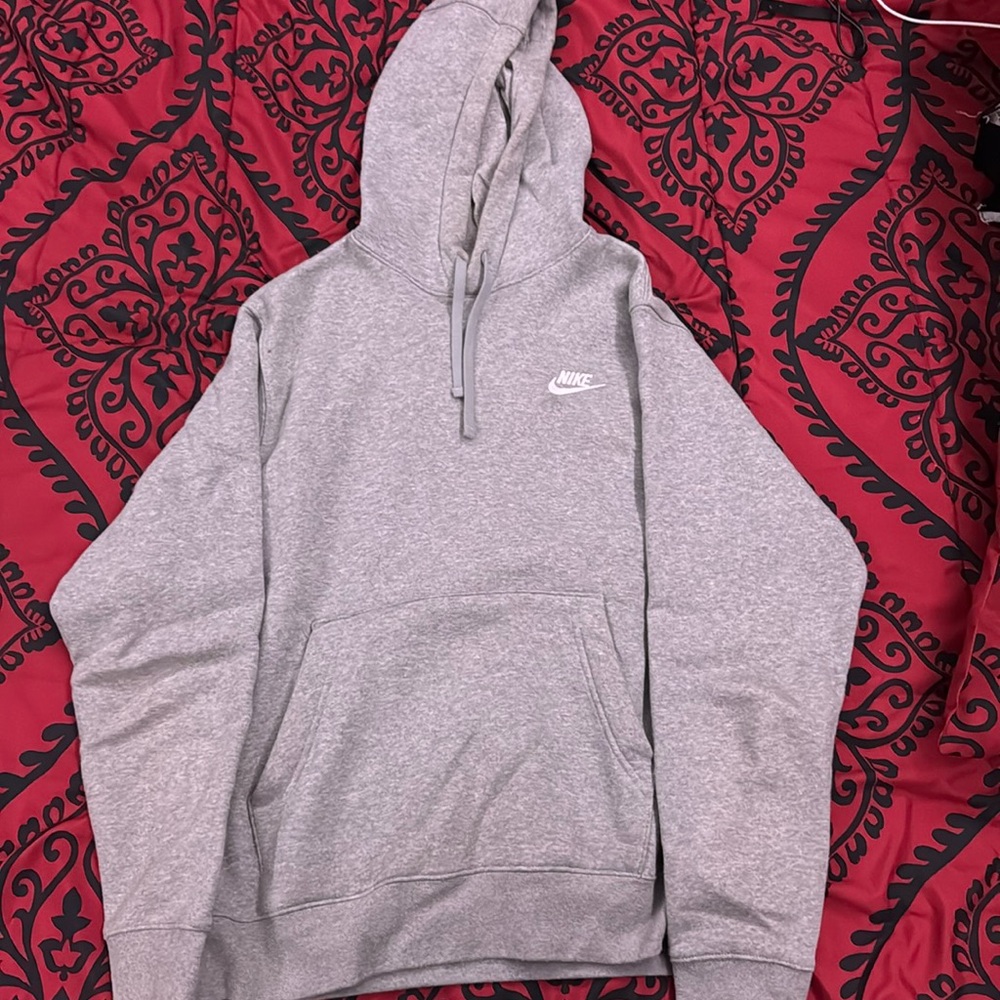 Grey plain Nike hoodie